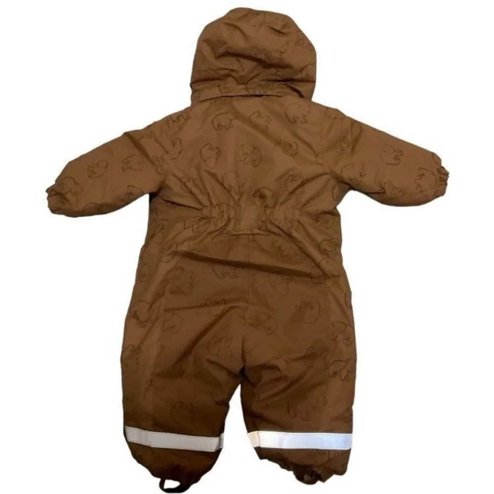 NWT H&M Brown Snowsuit Bears All Over Print Size 6M
